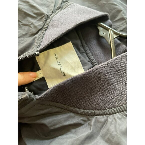 Avec Les Filles Longline Navy Rain Coat Windbreaker Jacket Size Small NWT - Picture 6 of 7